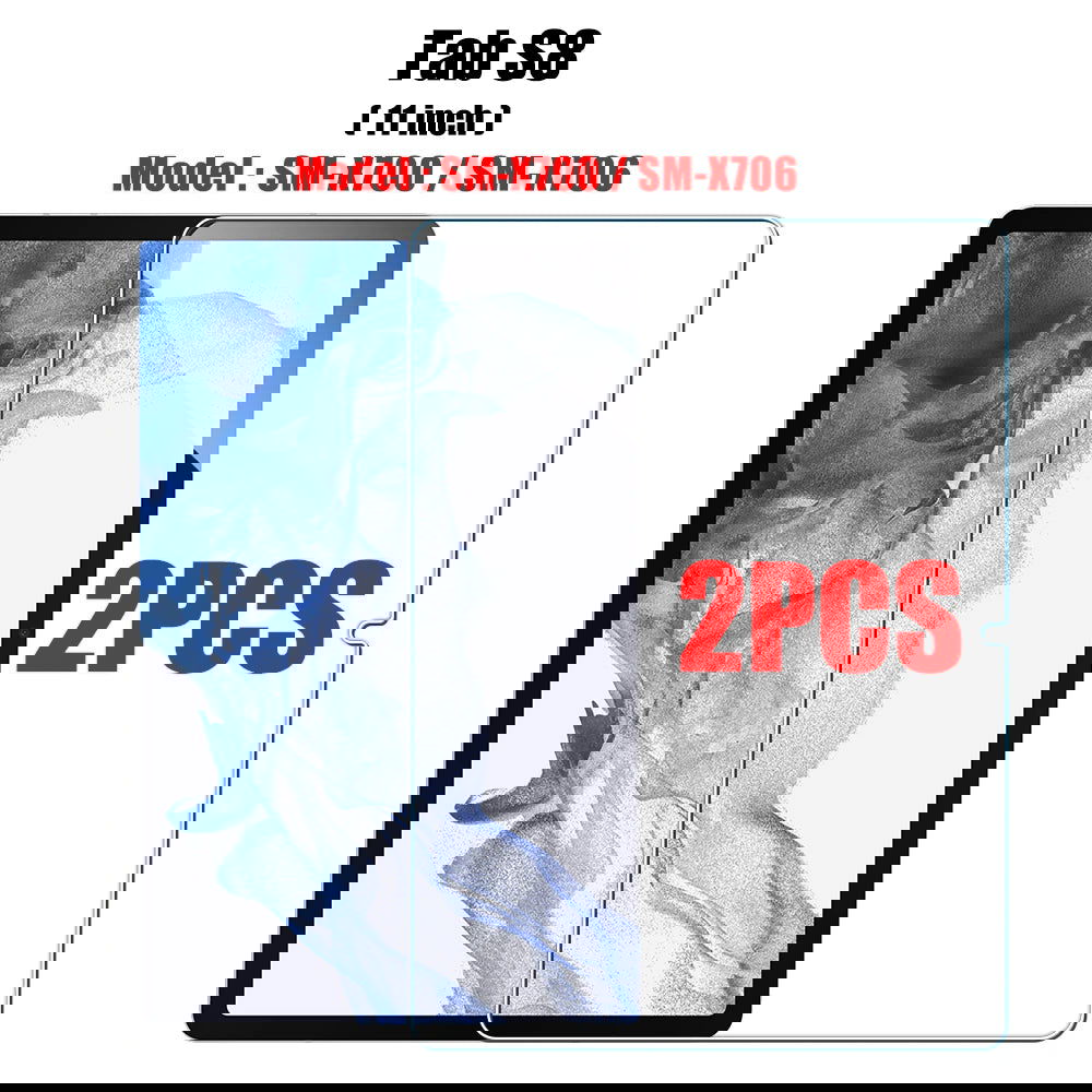2PCS Tempered Glass Screen Protector for Samsung Galaxy Tab S8 Ultra Plus S6 Lite S7 Fe A7 Lite A8 S9 A9 Tablet Accessories Film - Slobuy