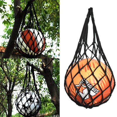 2PC Football Net Bag Nylon Bold Storage Bag Single Ball Carry Portable Equipment Outdoor Sports Soccer Basketball Volleyball Bag - Slobuy