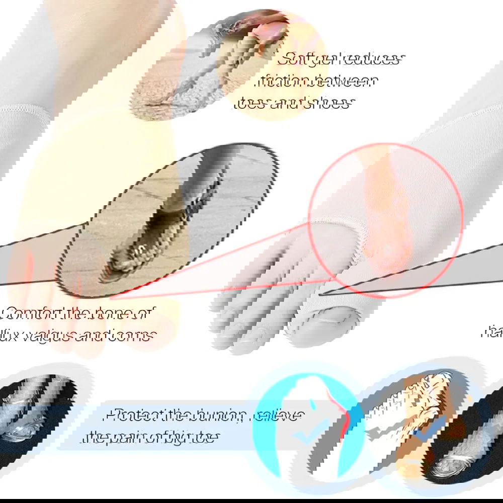 2Pcs=1Pair Toe Separator Hallux Valgus Bunion Corrector Orthotics Feet Bone Thumb Adjuster Correction Pedicure Sock Straightener - Slobuy