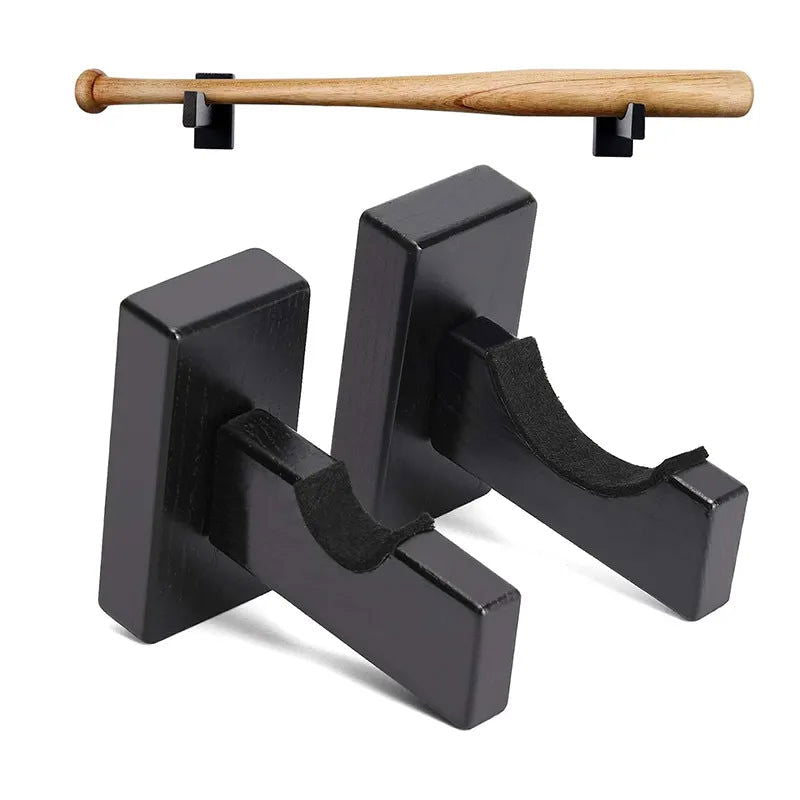 2Pcs Baseball Bat Stand Wooden Baseball Bat Display Holder Portable Wall Mount Hanger Softball Bat Hockey Stick Rack Bracket - Slobuy