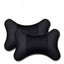 2Pcs Car Seat Neck Pillow Headrest Rest Cushion Support PU Leather Knitted Seat  Auto Black Safety Pillow car Accessories - Slobuy
