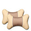 2Pcs Car Seat Neck Pillow Headrest Rest Cushion Support PU Leather Knitted Seat  Auto Black Safety Pillow car Accessories - Slobuy