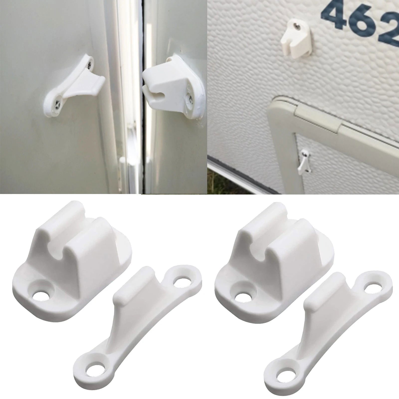 2Pcs Caravan RV Door Retainer Stopper Resile Catch Stay Limiters Camping Push Catch Holder Camper Motorhome Boat Trailer Nylon - Slobuy