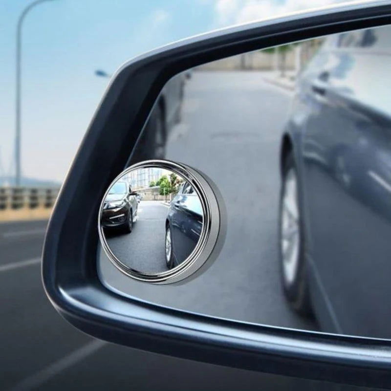 2Pcs Round Frame Convex Blind Spot Mirror Safety Driving Wide-angle 360 Degree Adjustable Clear Rearview Mirror Car Accessories - Slobuy
