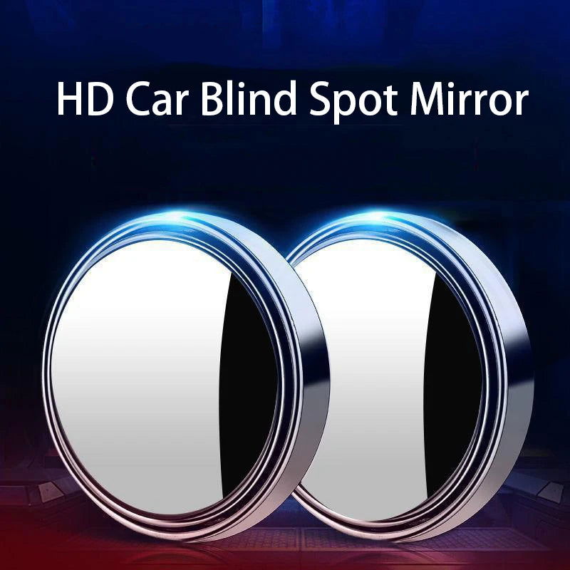 2Pcs Round Frame Convex Blind Spot Mirror Safety Driving Wide-angle 360 Degree Adjustable Clear Rearview Mirror Car Accessories - Slobuy