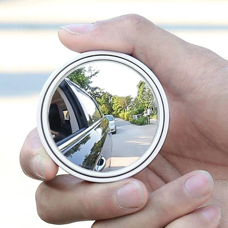2Pcs Round Frame Convex Blind Spot Mirror Safety Driving Wide-angle 360 Degree Adjustable Clear Rearview Mirror Car Accessories - Slobuy