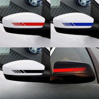 2Pcs Universal Auto Car Sticker Non Fading Fashion Color Stripe Car Sticker Racing Strips Side Rear View Mirror Decor Decal - Slobuy