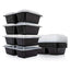 2 Compartment BPA Reusable Meal Prep Containers Rectangular Lunch Containers Microwavable Safe - Stackable Food Storage Trays - Slobuy