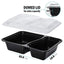 2 Compartment BPA Reusable Meal Prep Containers Rectangular Lunch Containers Microwavable Safe - Stackable Food Storage Trays - Slobuy