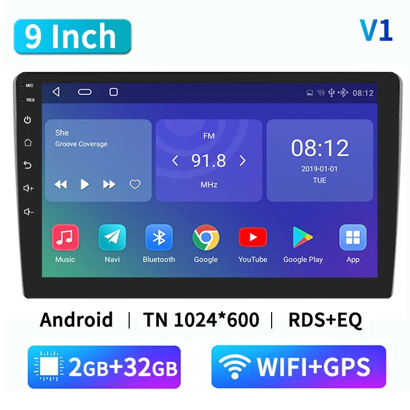 2 Din Android 12 Car Radio Multimedia Video Player Navigation GPS 9 inch Stereo Head unit For Nissan Kia Honda Toyota - Slobuy