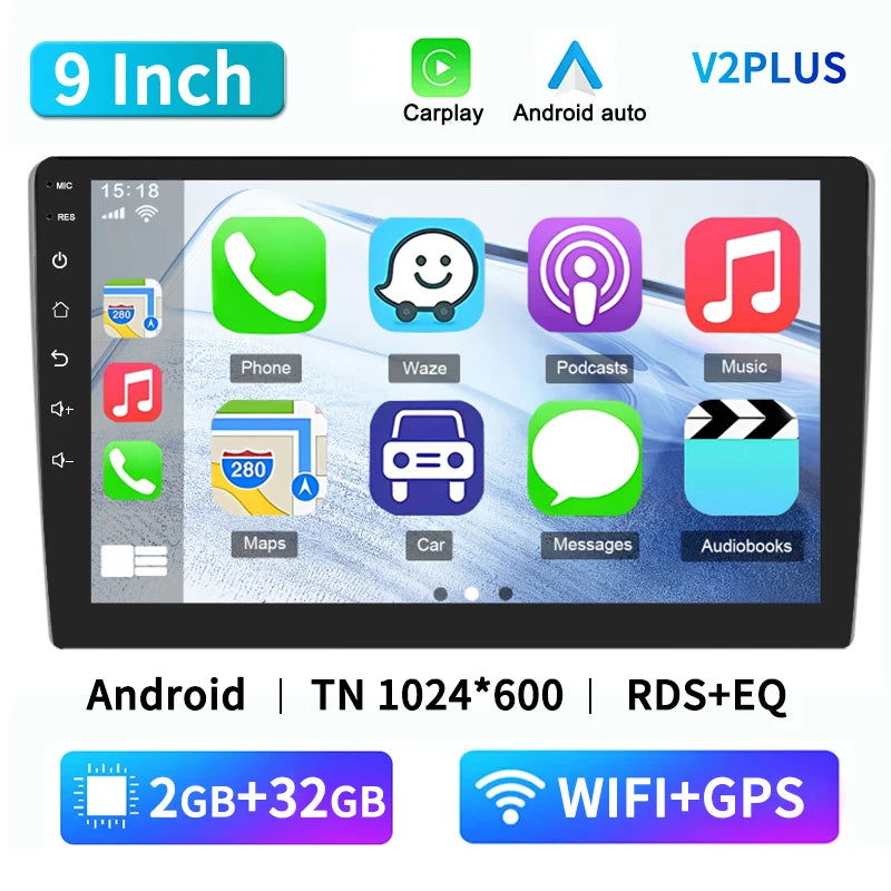 2 Din Android 12 Car Radio Multimedia Video Player Navigation GPS 9 inch Stereo Head unit For Nissan Kia Honda Toyota - Slobuy