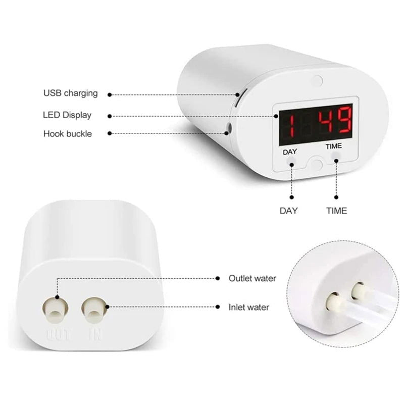 8/4/2 Head Automatic Watering Pump Controller Flowers Plants Home Sprinkler Drip Irrigation Device Pump Timer System Garden Tool - Slobuy