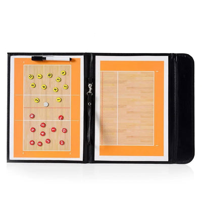 2 In 1 Foldable Volleyball Board Coaching Clipboard With Marker Pen Magnetic Tactical Notebook Game Training Teach Equipment - Slobuy