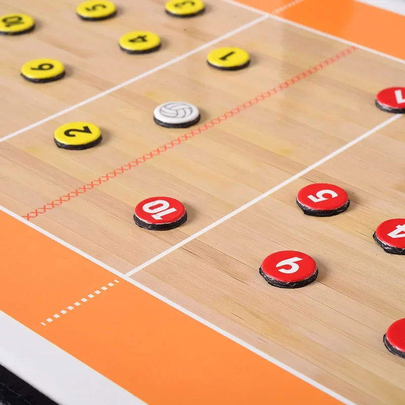 2 In 1 Foldable Volleyball Board Coaching Clipboard With Marker Pen Magnetic Tactical Notebook Game Training Teach Equipment - Slobuy