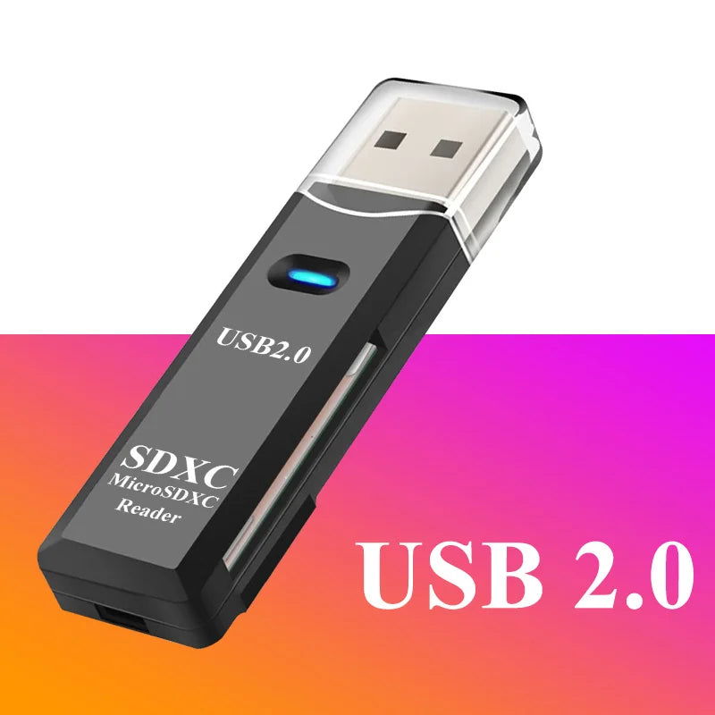 2 In 1 TF SD Card Reader USB 2.0 Cardreader Micro Sd Card To Usb Adaper Smart Card Reader Flash Drive Laptop Accessories - Slobuy