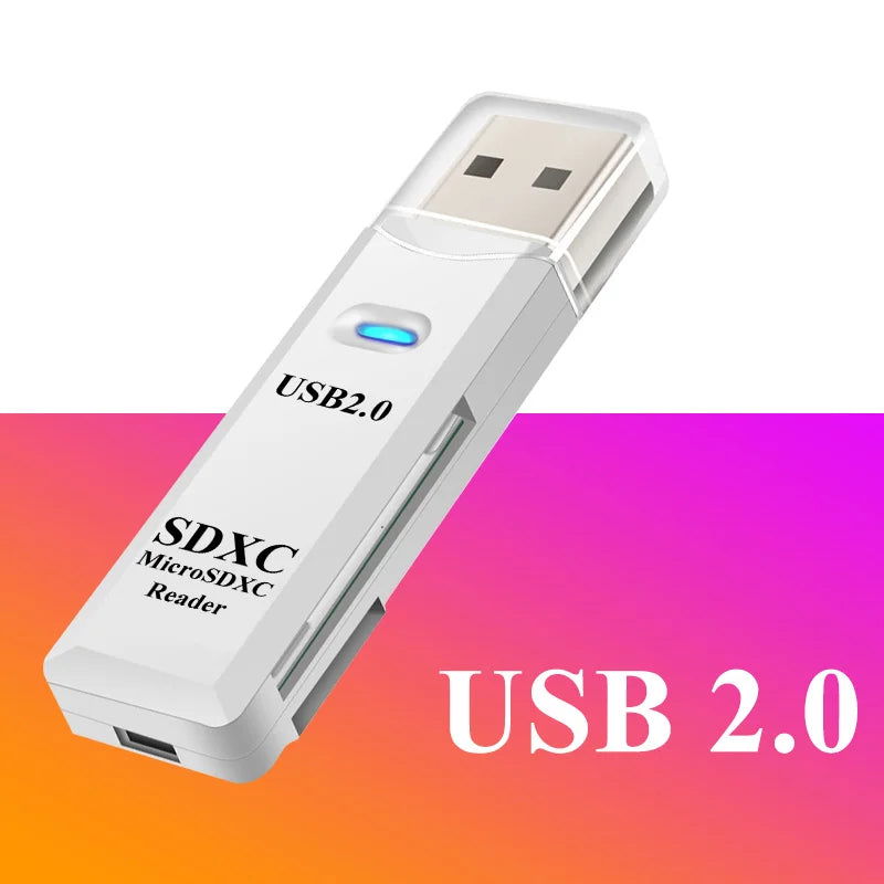 2 In 1 TF SD Card Reader USB 2.0 Cardreader Micro Sd Card To Usb Adaper Smart Card Reader Flash Drive Laptop Accessories - Slobuy