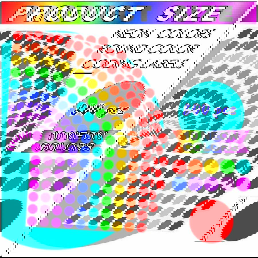 800 Pieces of 1/2 Inch Round Color Coded Label Dot Stickers, 10 Colors for Home Office Classroom - Slobuy