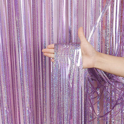 2 Meters Party Backdrop Curtains Glitter Gold Tinsel Fringe Foil Curtain Birthday Wedding Decoration Adult Anniversary Decor - Slobuy