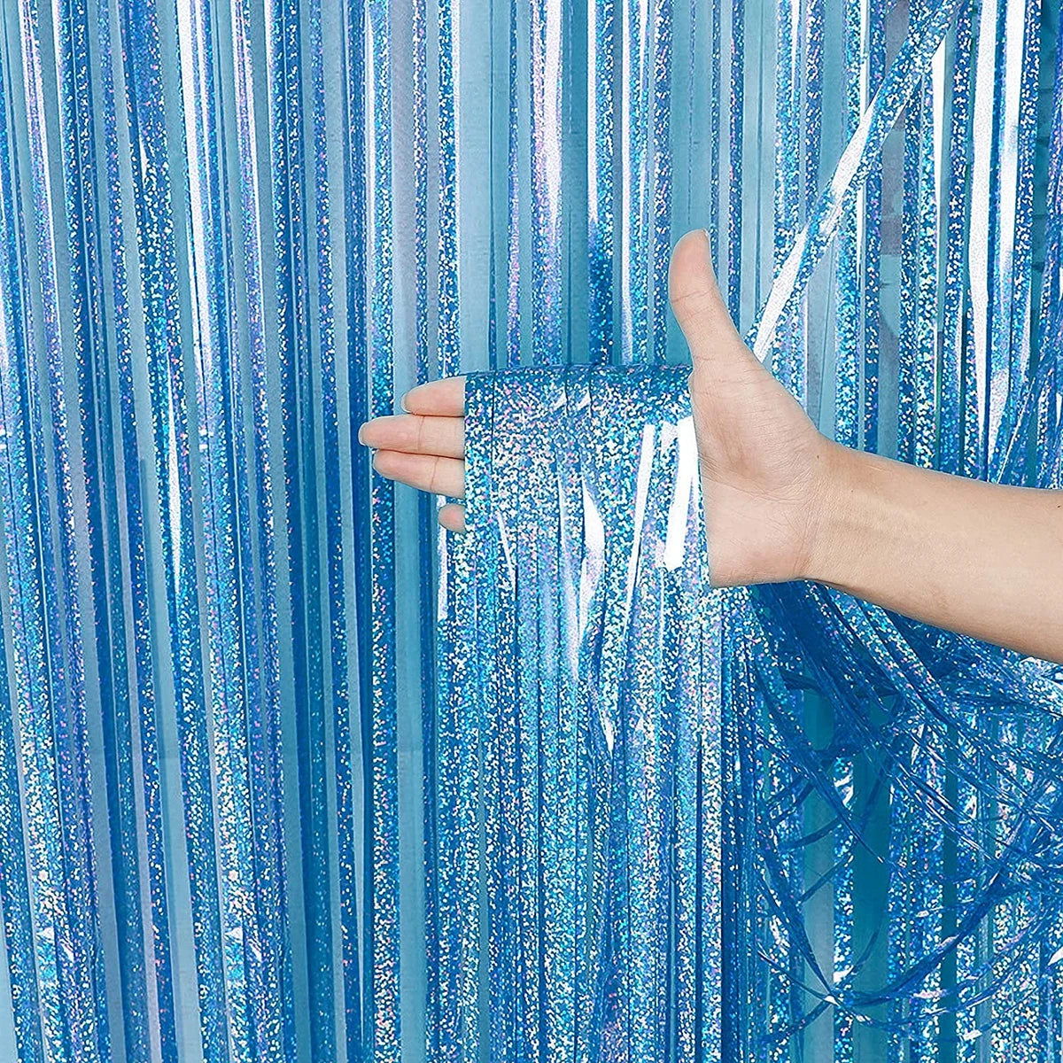 2 Meters Party Backdrop Curtains Glitter Gold Tinsel Fringe Foil Curtain Birthday Wedding Decoration Adult Anniversary Decor - Slobuy