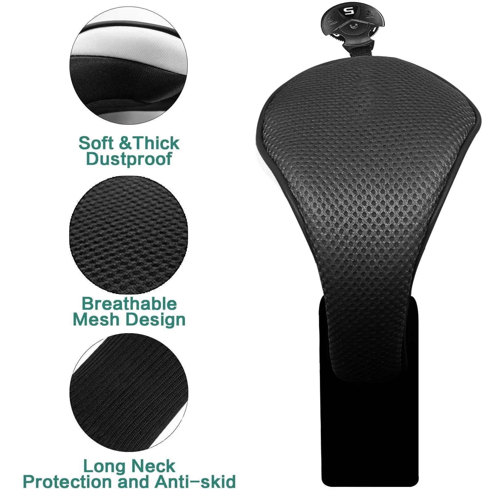 Golf Club Head Covers for Woods Hybrids Value 1/2 Pack,Protective Headcovers with Interchangeable No.Tags - Slobuy