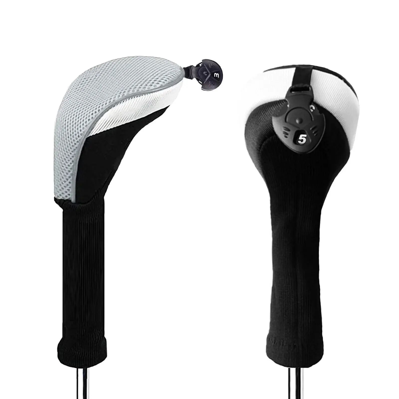 Golf Club Head Covers for Woods Hybrids Value 1/2 Pack,Protective Headcovers with Interchangeable No.Tags - Slobuy