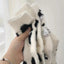 2 Pairs Cute Cow Spots Print Socks, Thickened & Warm Coral Fleece Socks, Women's Stockings & Hosiery - Slobuy