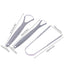 2 Pcs Stainless Steel Tongue Scraper Silver Metal Cleaner Eco-friendly Oral Care Fresh Tool Reusable Breath Brush - Slobuy