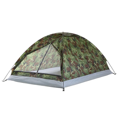 Camping Tent Waterproof Windproof UV Sunshade Canopy for 1/2 Person Single Layer Outdoor Portable Camouflage Tent Equipment - Slobuy