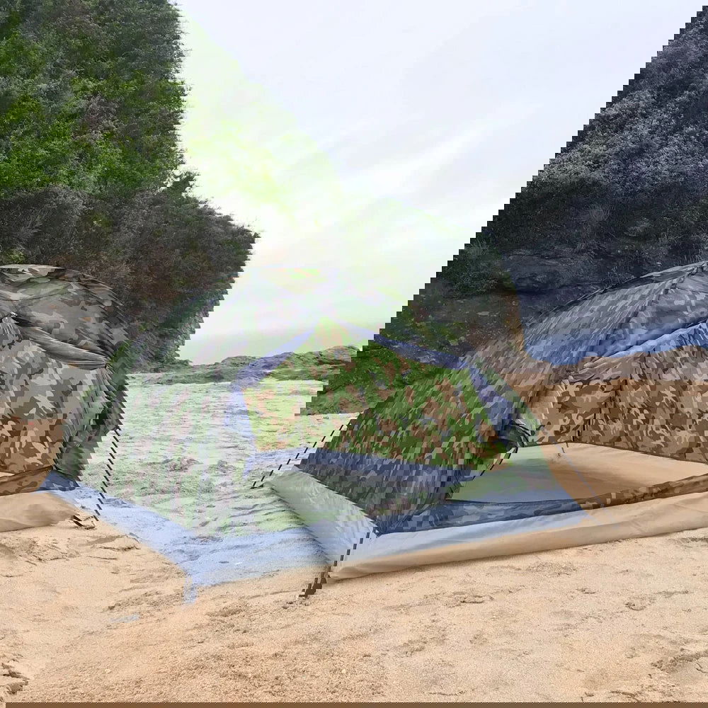 Camping Tent Waterproof Windproof UV Sunshade Canopy for 1/2 Person Single Layer Outdoor Portable Camouflage Tent Equipment - Slobuy