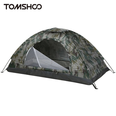 Tomshoo 1/2 Person Ultralight Camping Tent Single Layer Portable Hiking Tent Anti-UV Coating UPF 30+ for Outdoor Beach Fishing - Slobuy