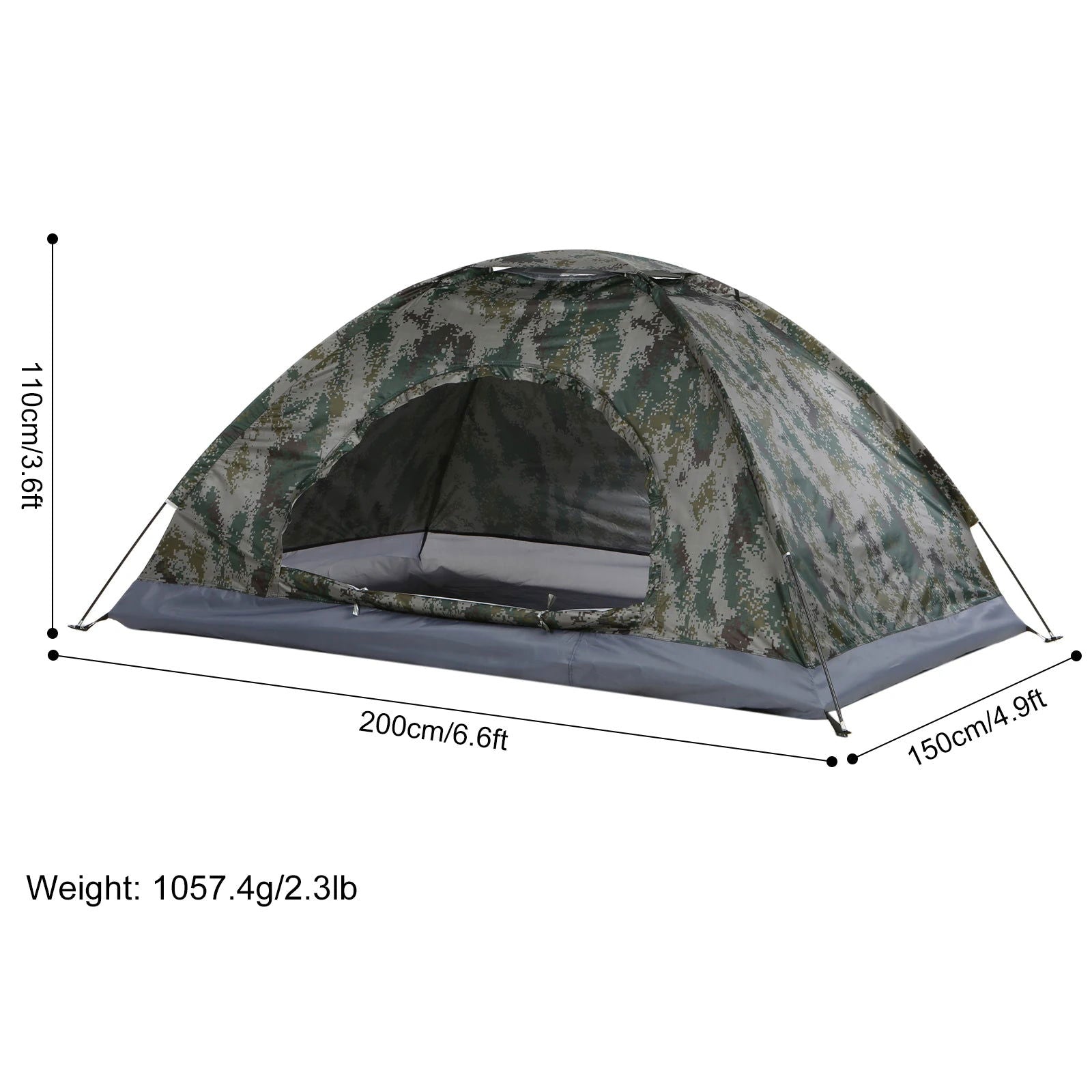 Tomshoo 1/2 Person Ultralight Camping Tent Single Layer Portable Hiking Tent Anti-UV Coating UPF 30+ for Outdoor Beach Fishing - Slobuy