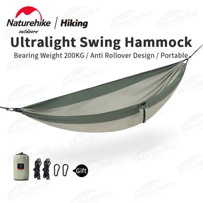 Naturehike Camping Swing Hammock Ultralight 600g Anti Rollover 1/2 Persons 200kg Bearing Weight Outdoor Forest Portable Hammock - Slobuy