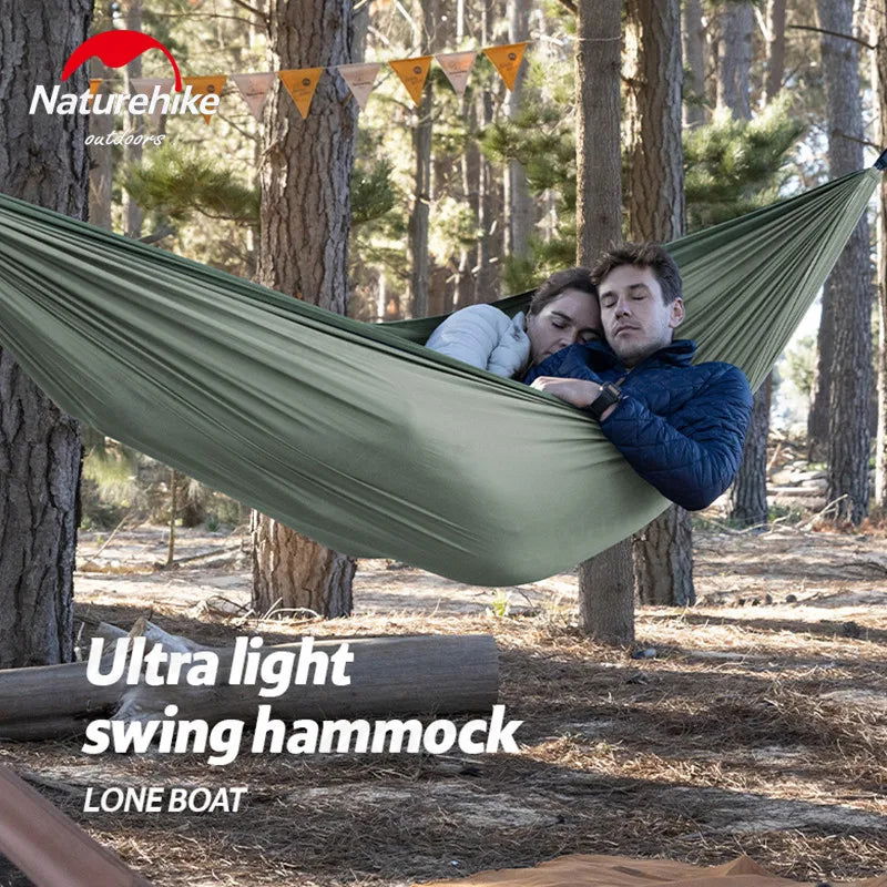 Naturehike Camping Swing Hammock Ultralight 600g Anti Rollover 1/2 Persons 200kg Bearing Weight Outdoor Forest Portable Hammock - Slobuy