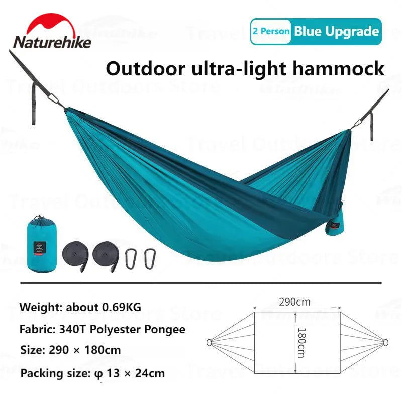 Naturehike Camping Swing Hammock Ultralight 600g Anti Rollover 1/2 Persons 200kg Bearing Weight Outdoor Forest Portable Hammock - Slobuy