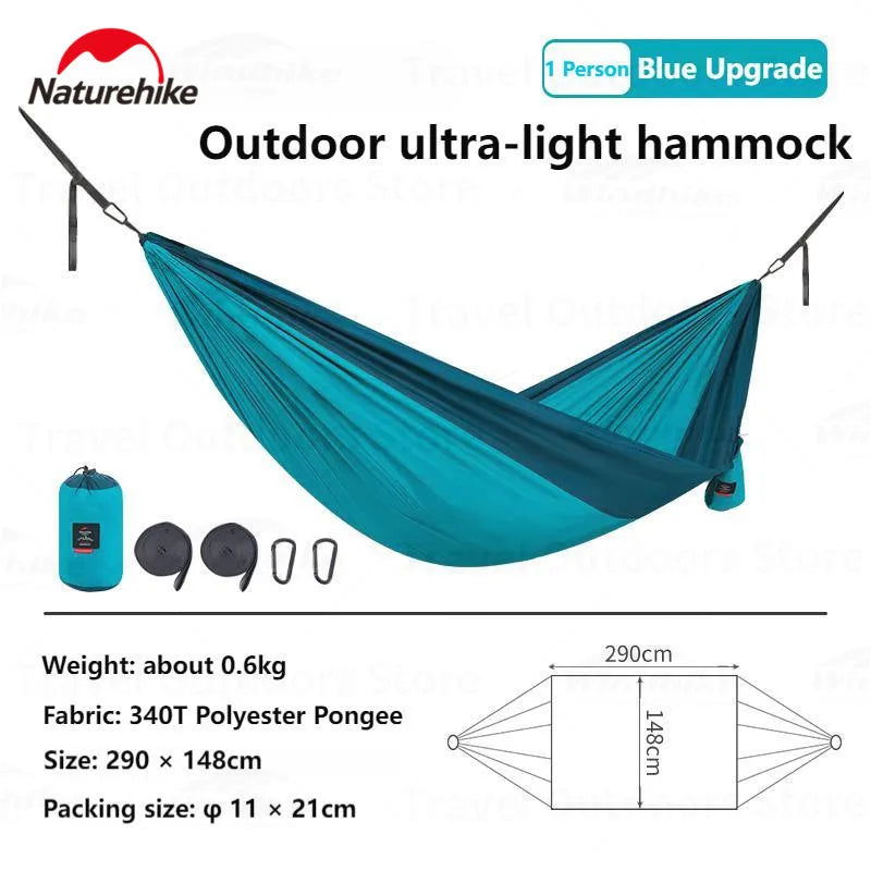 Naturehike Camping Swing Hammock Ultralight 600g Anti Rollover 1/2 Persons 200kg Bearing Weight Outdoor Forest Portable Hammock - Slobuy