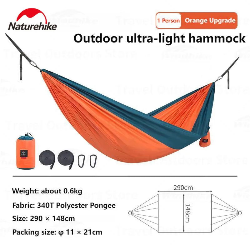 Naturehike Camping Swing Hammock Ultralight 600g Anti Rollover 1/2 Persons 200kg Bearing Weight Outdoor Forest Portable Hammock - Slobuy