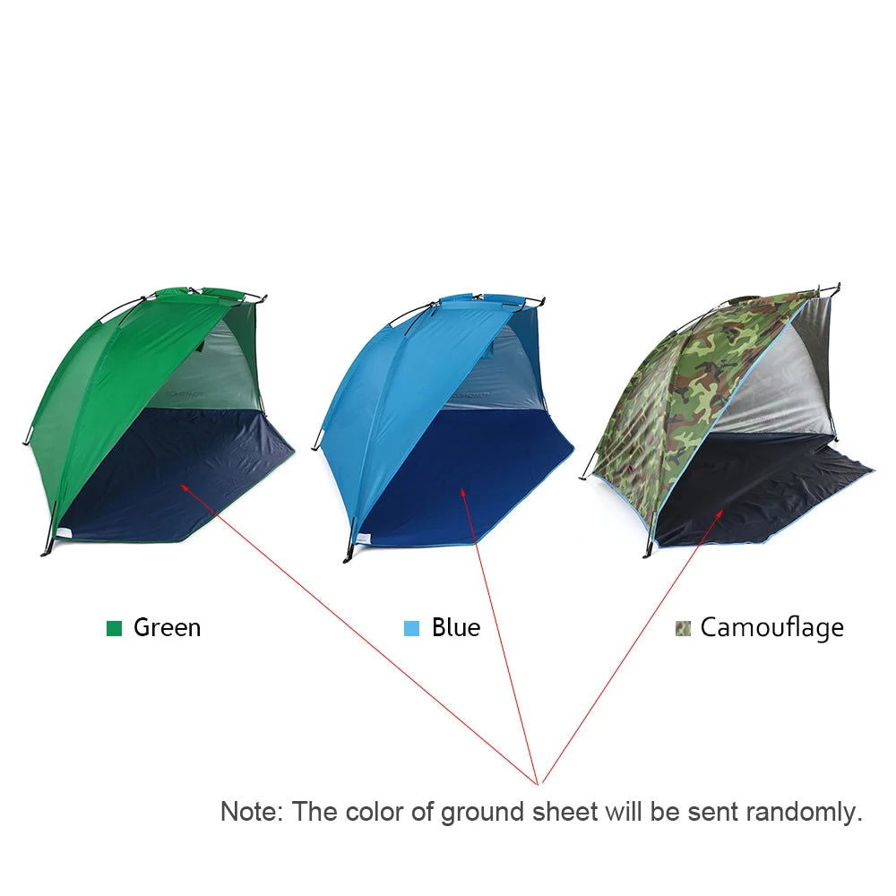 2 Persons Camping Tent Single Layer Outdoor Tent Anti UV Beach Tents Sun Shelters Awning Shade for Fishing Picnic Park - Slobuy