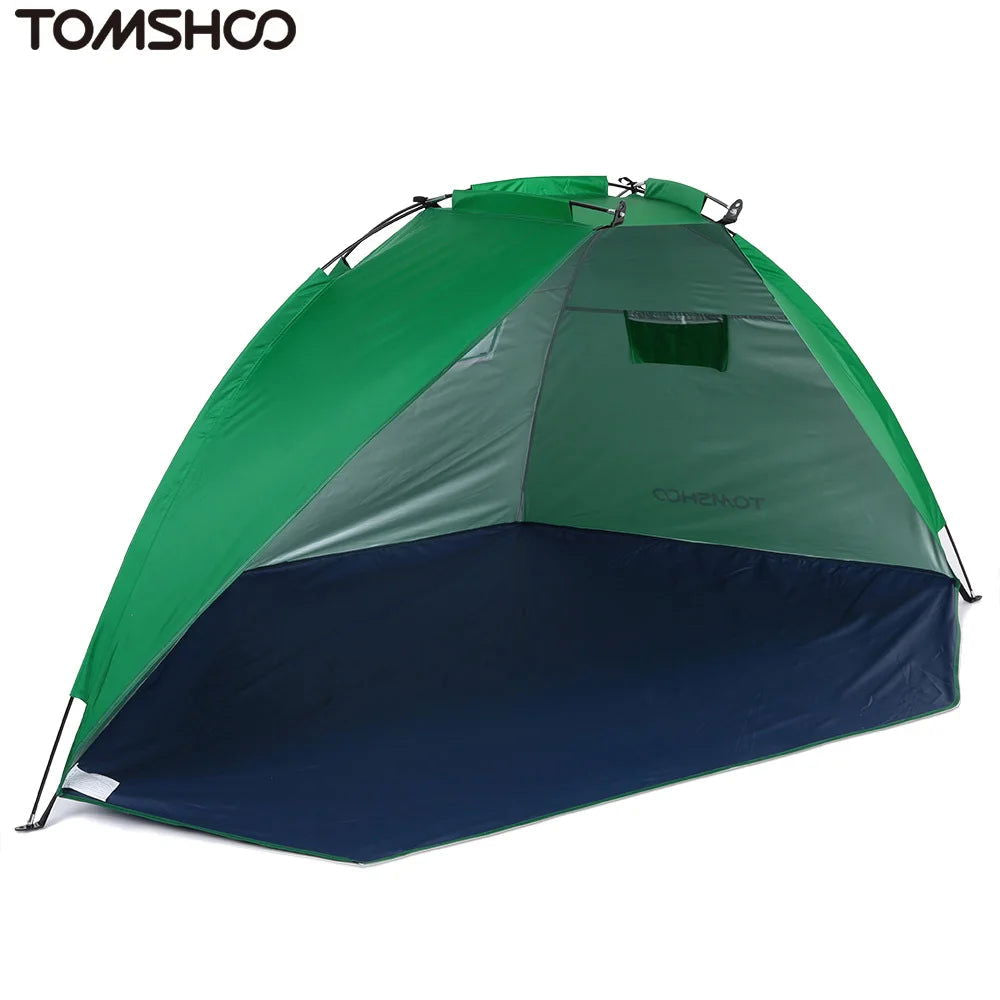 2 Persons Camping Tent Single Layer Outdoor Tent Anti UV Beach Tents Sun Shelters Awning Shade for Fishing Picnic Park - Slobuy