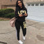 2 Piece Set High Neck Hoodies Sweatshirt Pants - Slobuy