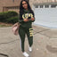 2 Piece Set High Neck Hoodies Sweatshirt Pants - Slobuy