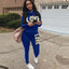 2 Piece Set High Neck Hoodies Sweatshirt Pants - Slobuy