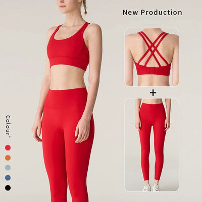 2 Piece Yoga Clothes Women's Tracksuit Athletic Wear Pilates Fitness Suit Gym Workout Push Up Clothes Sports Bra Leggings Suit - Slobuy