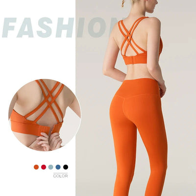 2 Piece Yoga Clothes Women's Tracksuit Athletic Wear Pilates Fitness Suit Gym Workout Push Up Clothes Sports Bra Leggings Suit - Slobuy