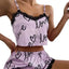 2 Pieces Set Women'S Pajama Shorts Suit Homewear Print Underwear Pijama Sexy Lingerie Camisoles Tanks Nighty Ladies Sleepwear - Slobuy