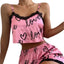 2 Pieces Set Women'S Pajama Shorts Suit Homewear Print Underwear Pijama Sexy Lingerie Camisoles Tanks Nighty Ladies Sleepwear - Slobuy
