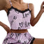 2 Pieces Set Women'S Pajama Shorts Suit Homewear Print Underwear Pijama Sexy Lingerie Camisoles Tanks Nighty Ladies Sleepwear - Slobuy