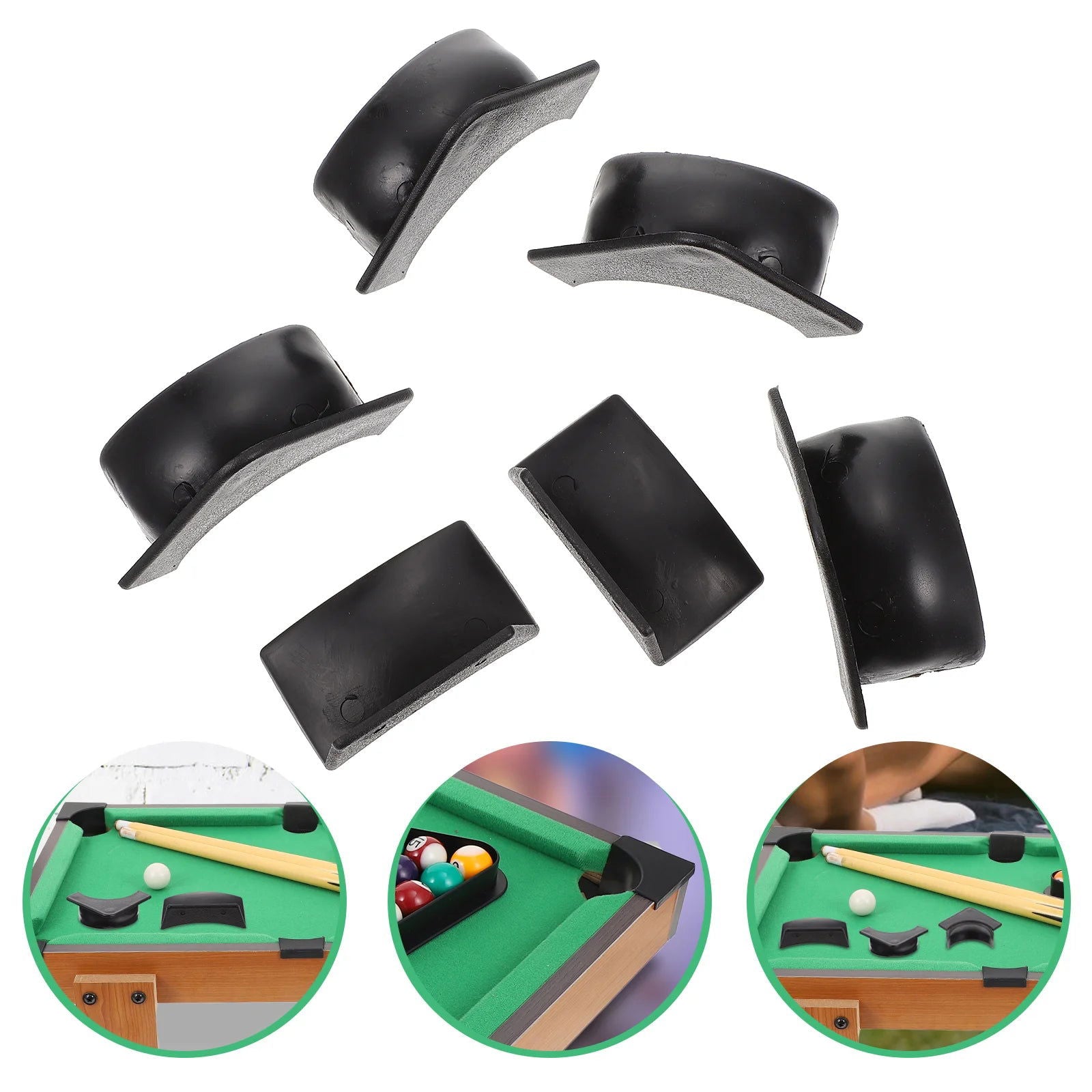 2 Sets Table Pool Billiard Parts Liners Replacement Accessory Hole Desk Game Plastics Corners Valley Pocket(Black) - Slobuy