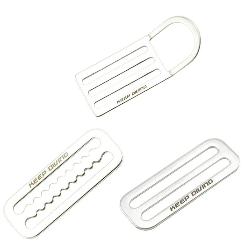 2" Stainless Steel Diving Weight Belt Waist Buckle Slide Keeper D Ring Webbing Harness Belt Retainer Stopper Freediving Surfing - Slobuy