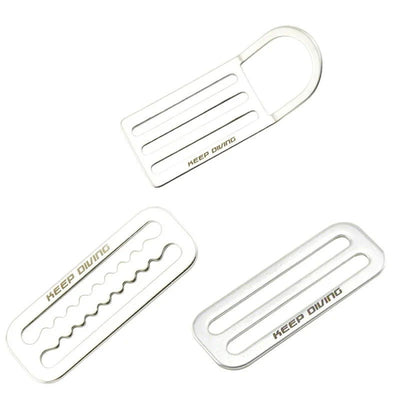 2" Stainless Steel Diving Weight Belt Waist Buckle Slide Keeper D Ring Webbing Harness Belt Retainer Stopper Freediving Surfing - Slobuy