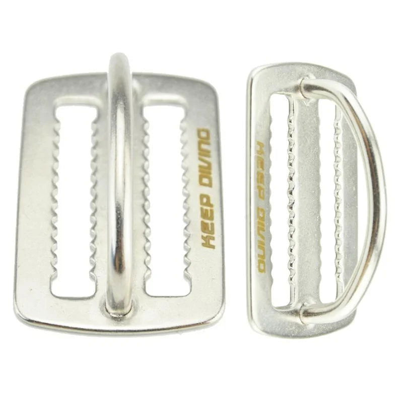 2" Stainless Steel Diving Weight Belt Waist Buckle Slide Keeper D Ring Webbing Harness Belt Retainer Stopper Freediving Surfing - Slobuy